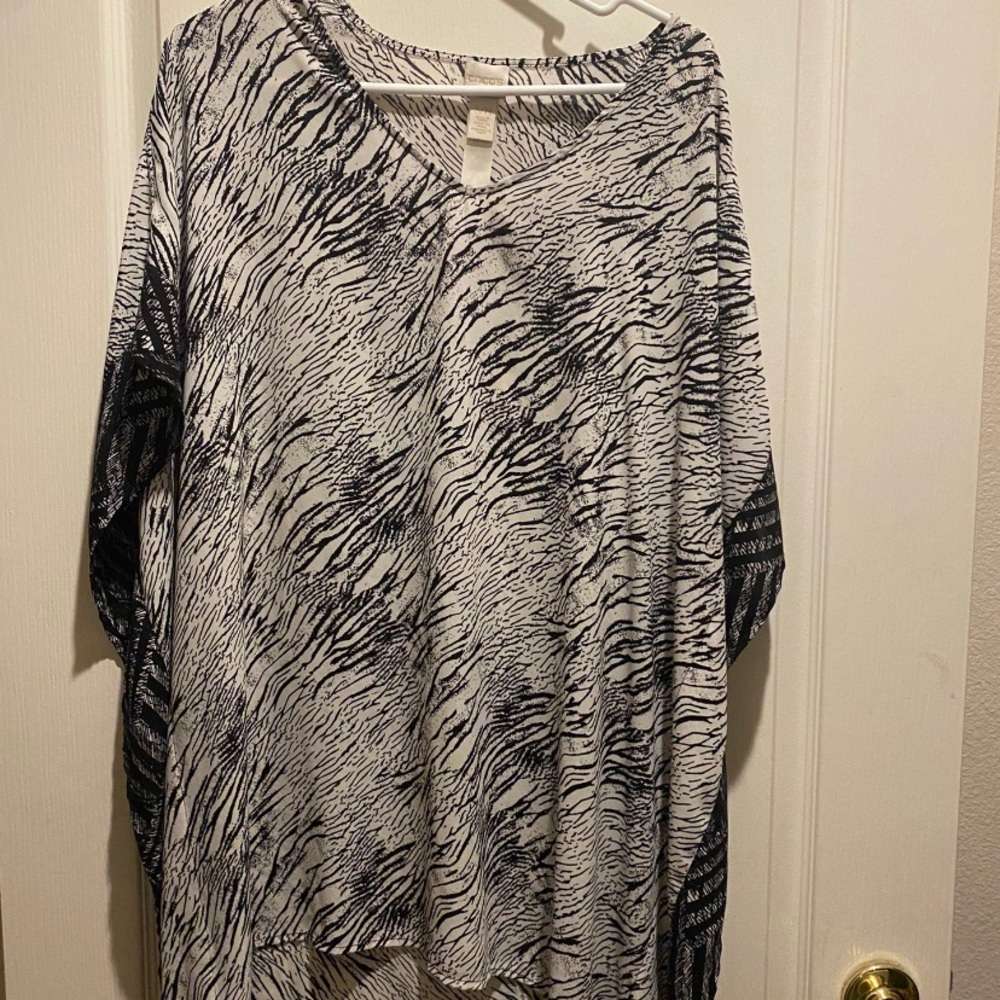 Pre Owned Chicos Shirt/dress Size SM/Med
